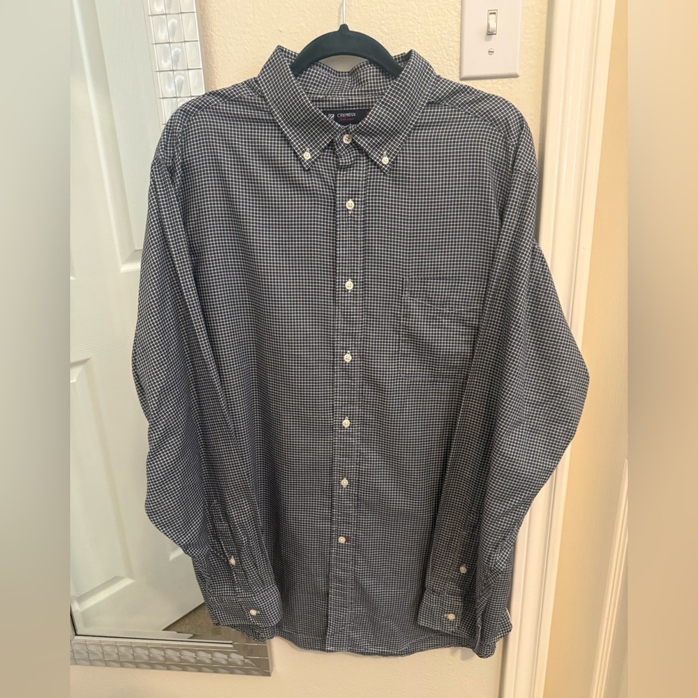 Daniel Cremieux Button-Down Check Dress Shirt - Navy/White - XL